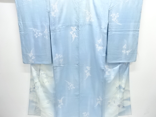 アンティーク　絽草葉模様一つ紋着物